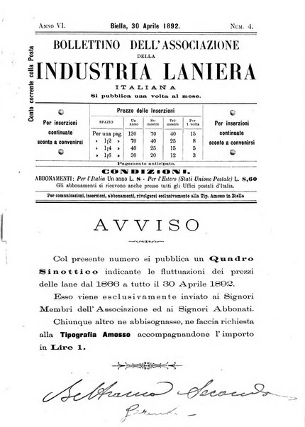 Bollettino dell'Associazione della industria laniera italiana