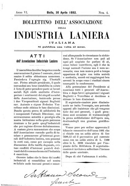 Bollettino dell'Associazione della industria laniera italiana