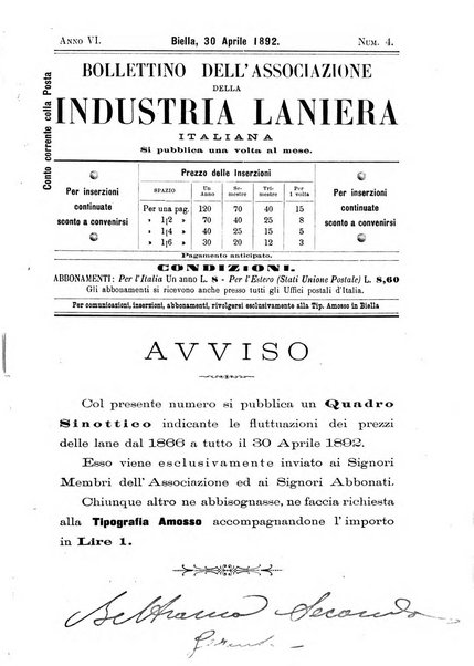 Bollettino dell'Associazione della industria laniera italiana