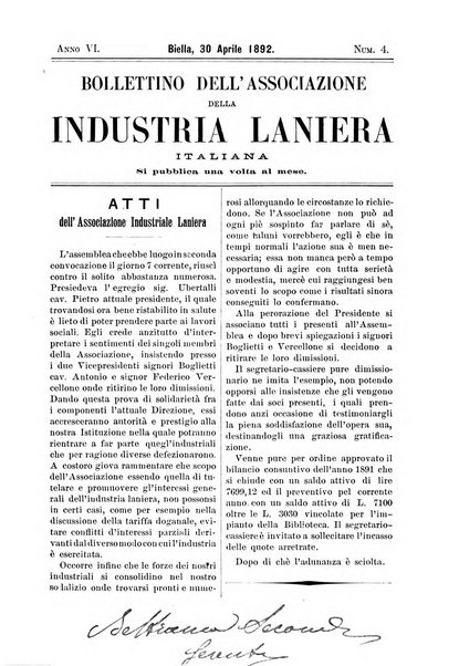 Bollettino dell'Associazione della industria laniera italiana