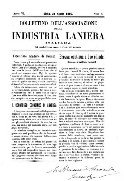 Bollettino dell'Associazione della industria laniera italiana