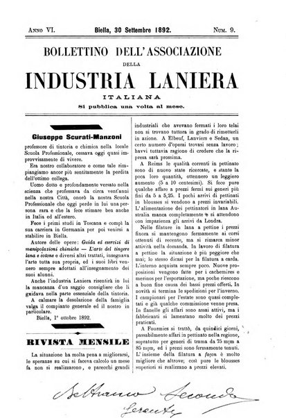 Bollettino dell'Associazione della industria laniera italiana