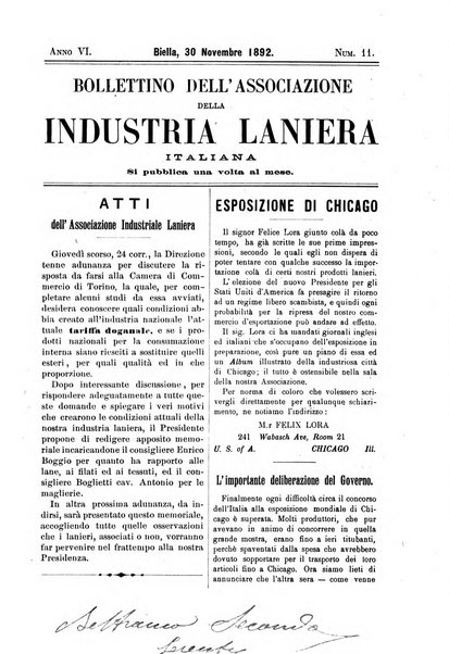 Bollettino dell'Associazione della industria laniera italiana