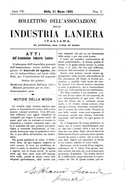 Bollettino dell'Associazione della industria laniera italiana