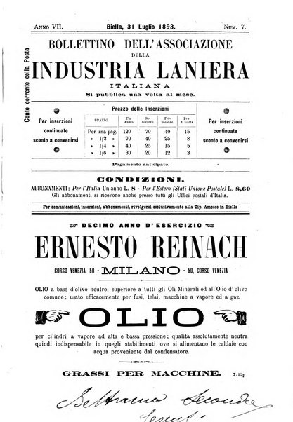 Bollettino dell'Associazione della industria laniera italiana