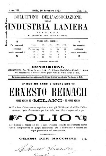 Bollettino dell'Associazione della industria laniera italiana