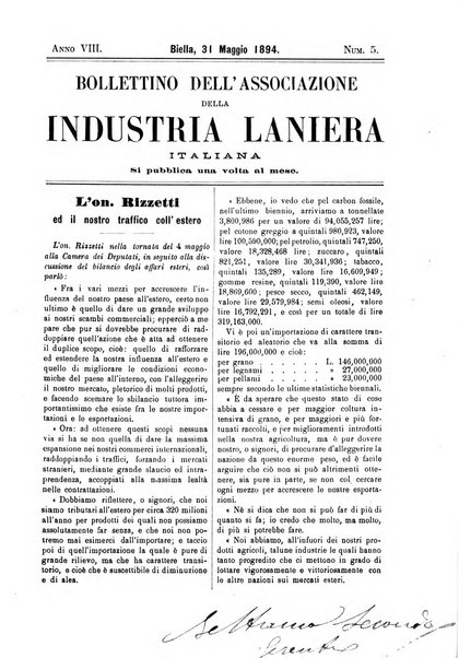 Bollettino dell'Associazione della industria laniera italiana