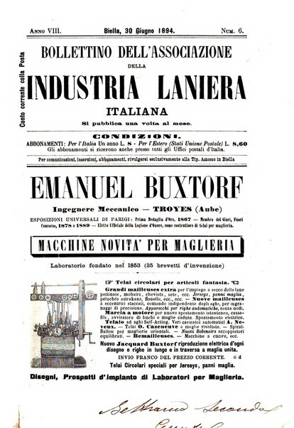 Bollettino dell'Associazione della industria laniera italiana