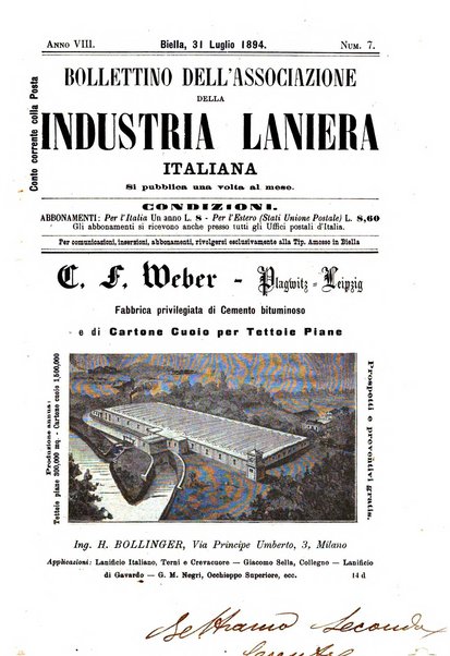 Bollettino dell'Associazione della industria laniera italiana