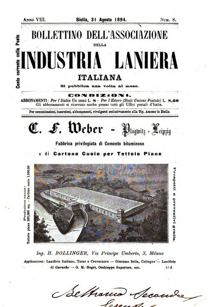 Bollettino dell'Associazione della industria laniera italiana