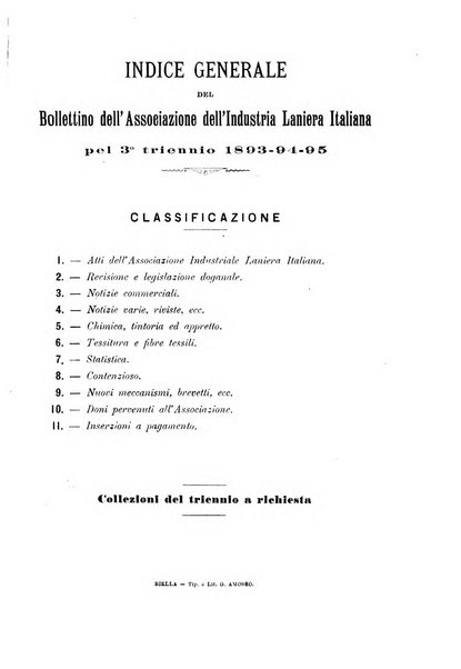 Bollettino dell'Associazione della industria laniera italiana