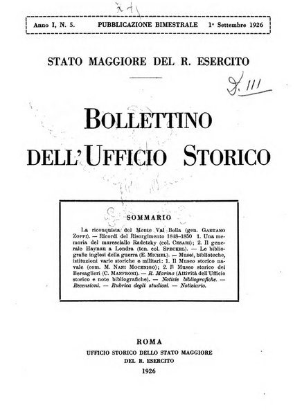 Bollettino dell'Ufficio storico