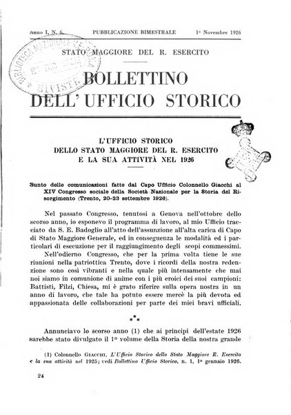 Bollettino dell'Ufficio storico