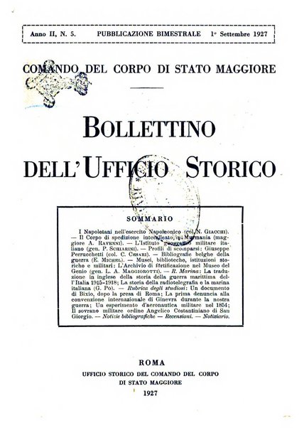 Bollettino dell'Ufficio storico