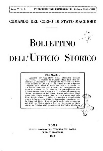 Bollettino dell'Ufficio storico