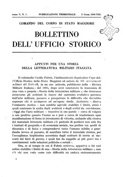 Bollettino dell'Ufficio storico