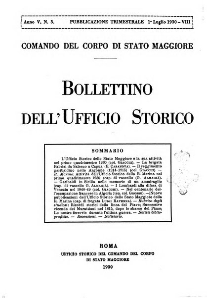 Bollettino dell'Ufficio storico