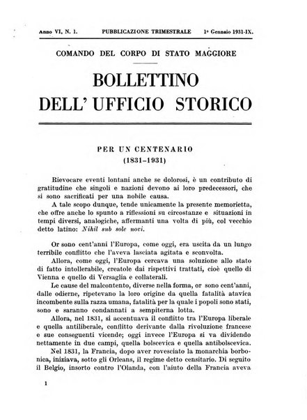 Bollettino dell'Ufficio storico