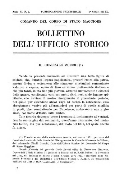 Bollettino dell'Ufficio storico