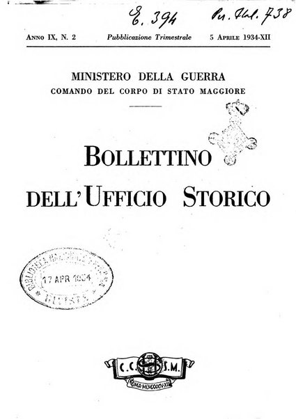 Bollettino dell'Ufficio storico