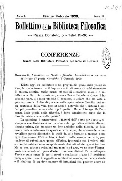 Bollettino della Biblioteca filosofica