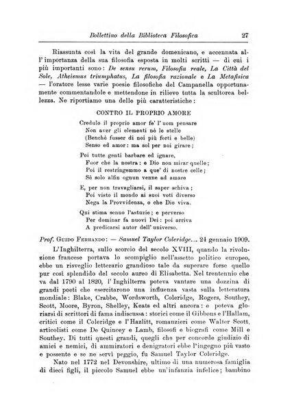 Bollettino della Biblioteca filosofica