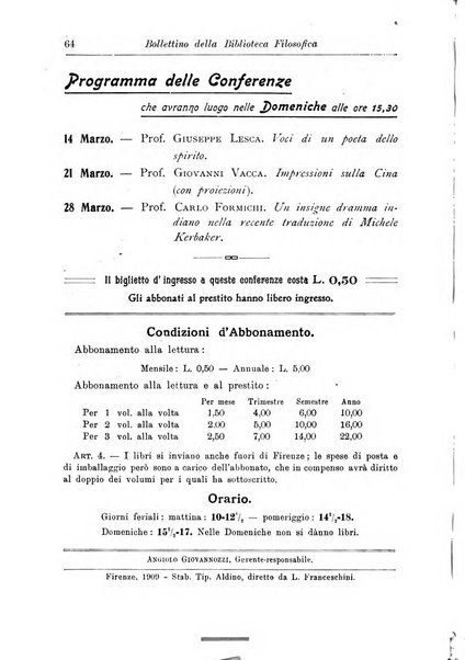 Bollettino della Biblioteca filosofica