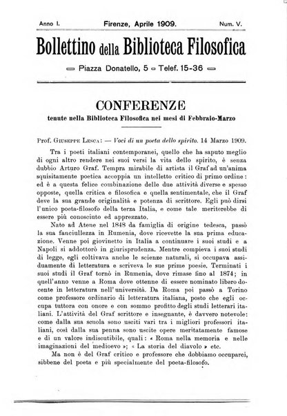 Bollettino della Biblioteca filosofica