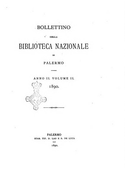 Bollettino della Biblioteca nazionale di Palermo