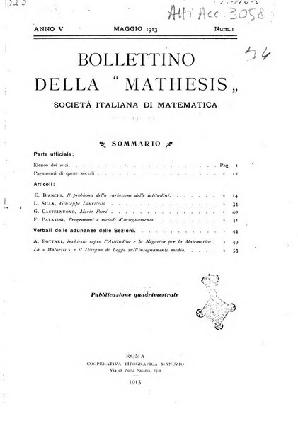Bollettino della Mathesis