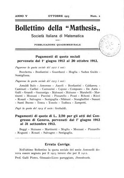 Bollettino della Mathesis