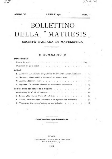 Bollettino della Mathesis