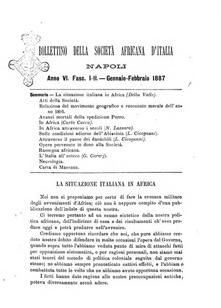 Bollettino della Società africana d'Italia periodico mensile