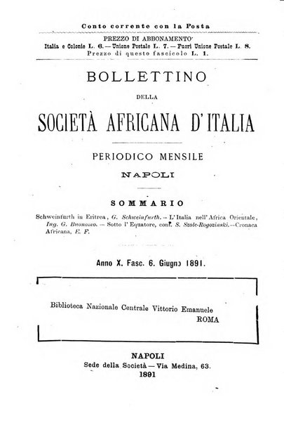 Bollettino della Società africana d'Italia periodico mensile