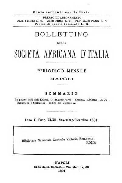 Bollettino della Società africana d'Italia periodico mensile