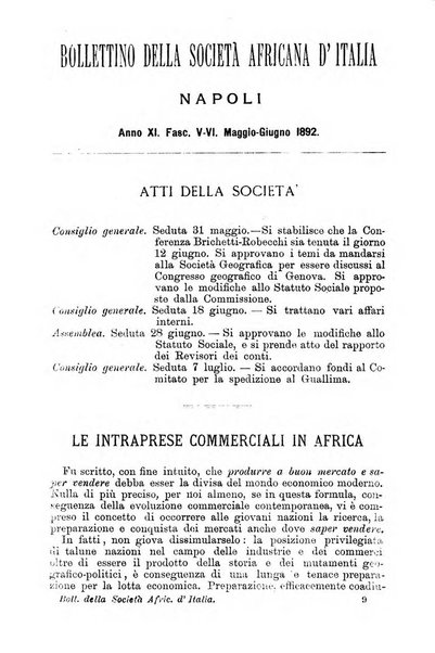 Bollettino della Società africana d'Italia periodico mensile