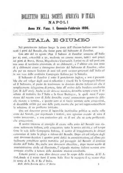 Bollettino della Società africana d'Italia periodico mensile