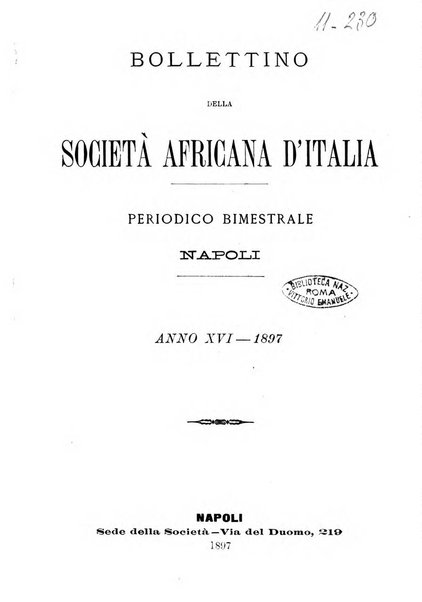 Bollettino della Società africana d'Italia periodico mensile