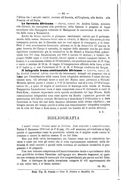 Bollettino della Società africana d'Italia periodico mensile