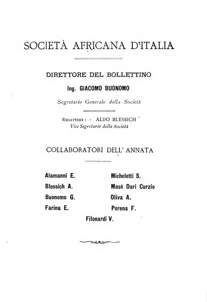 Bollettino della Società africana d'Italia periodico mensile