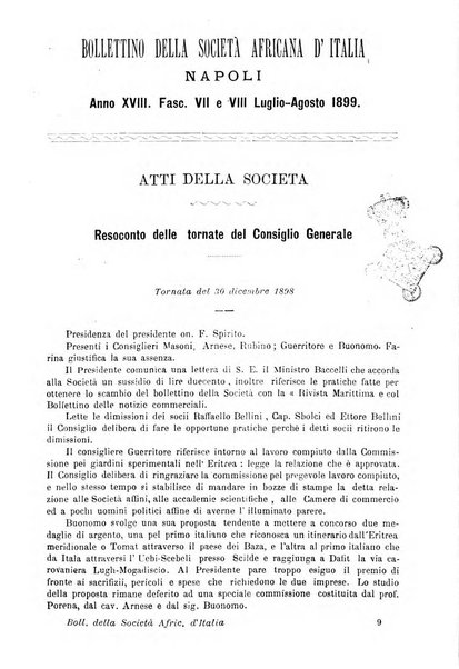 Bollettino della Società africana d'Italia periodico mensile