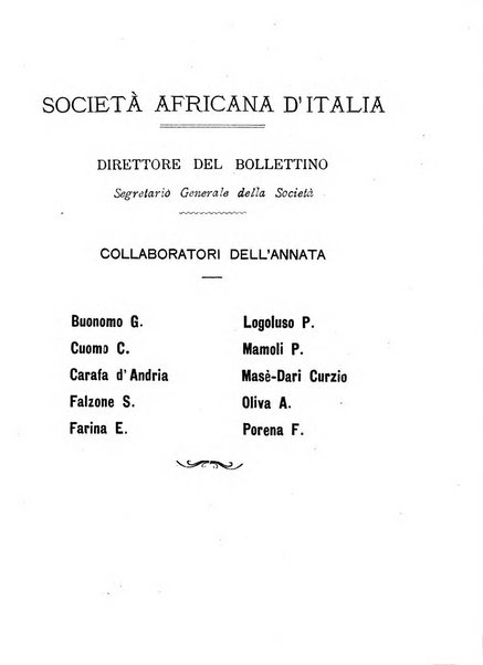 Bollettino della Società africana d'Italia periodico mensile