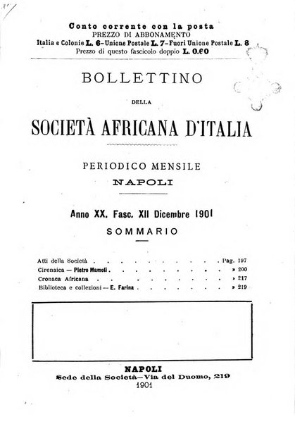 Bollettino della Società africana d'Italia periodico mensile