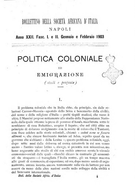 Bollettino della Società africana d'Italia periodico mensile