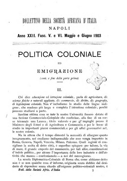 Bollettino della Società africana d'Italia periodico mensile