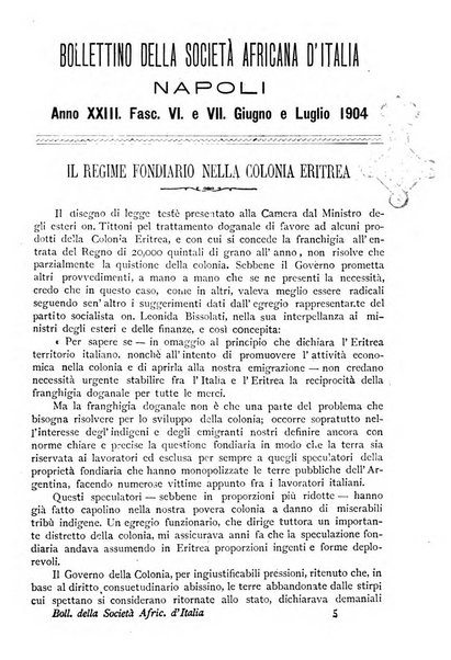 Bollettino della Società africana d'Italia periodico mensile