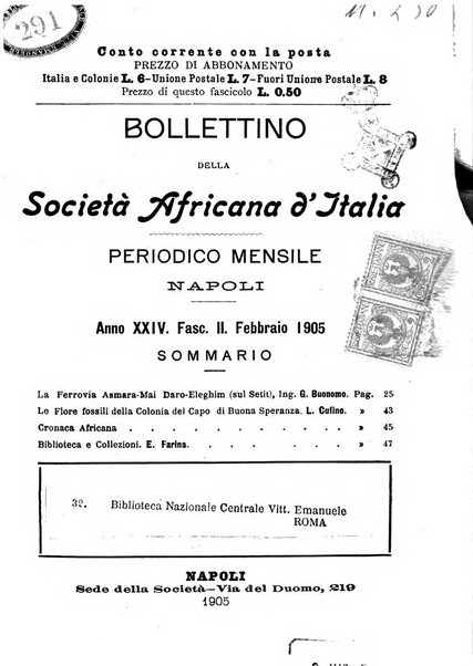 Bollettino della Società africana d'Italia periodico mensile