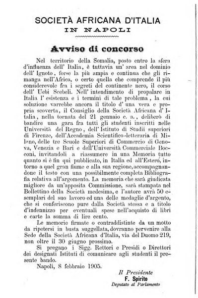 Bollettino della Società africana d'Italia periodico mensile