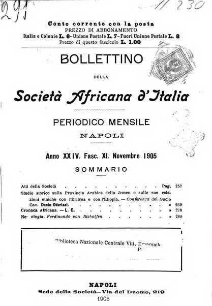 Bollettino della Società africana d'Italia periodico mensile