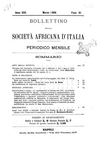 Bollettino della Società africana d'Italia periodico mensile